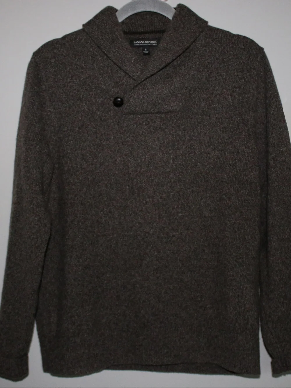 Banana Republic Men's Marled Brown Shawl Collar Sweater